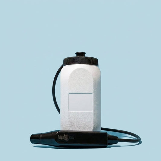 RinseFlow portable bidet water tank and spray handle — no plumbing installation required